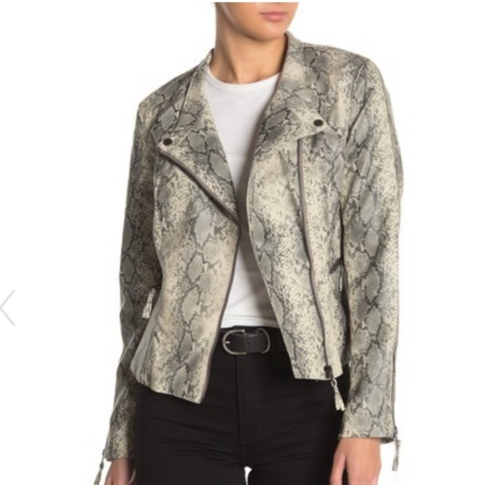 NEW BLANK NYC | Snakeskin Print Faux Leather Moto New With Tags NWT